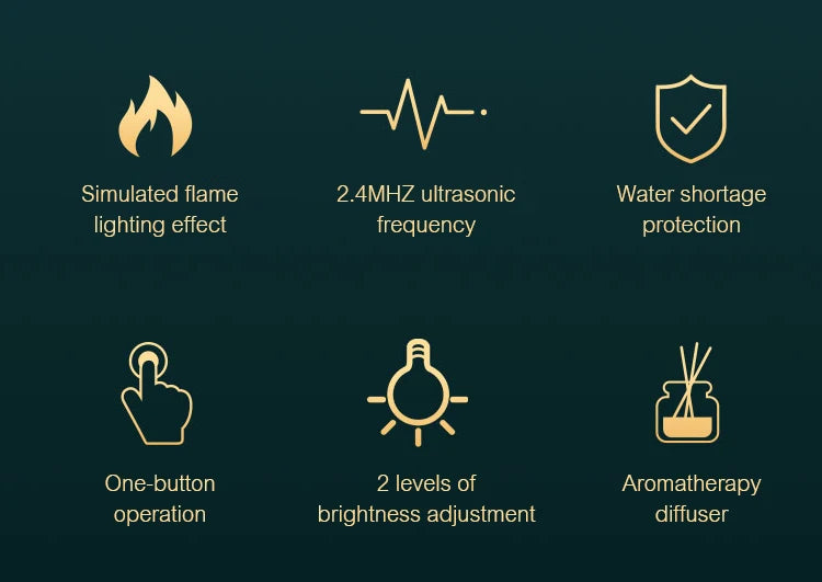 Aroma Difusor Reproduz Efeito  Chama Umidificador de Ar Ultrasonic Lâmpada de Led Fabricante de Névoa Fria Difusor de  Óleos Essenciais