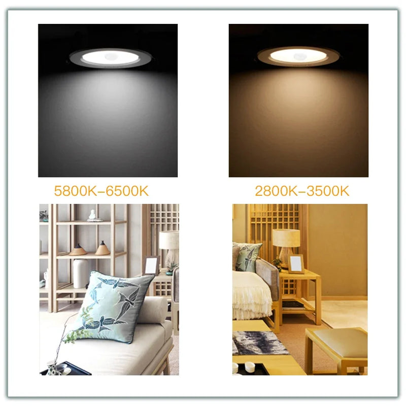 Sensor de LED Equipado Com Sensor de Movimento, Lâmpada Quarto, Cozinha Interna Para Banheiro, Escada e Corredores, 5W, 10W, 85-265V
